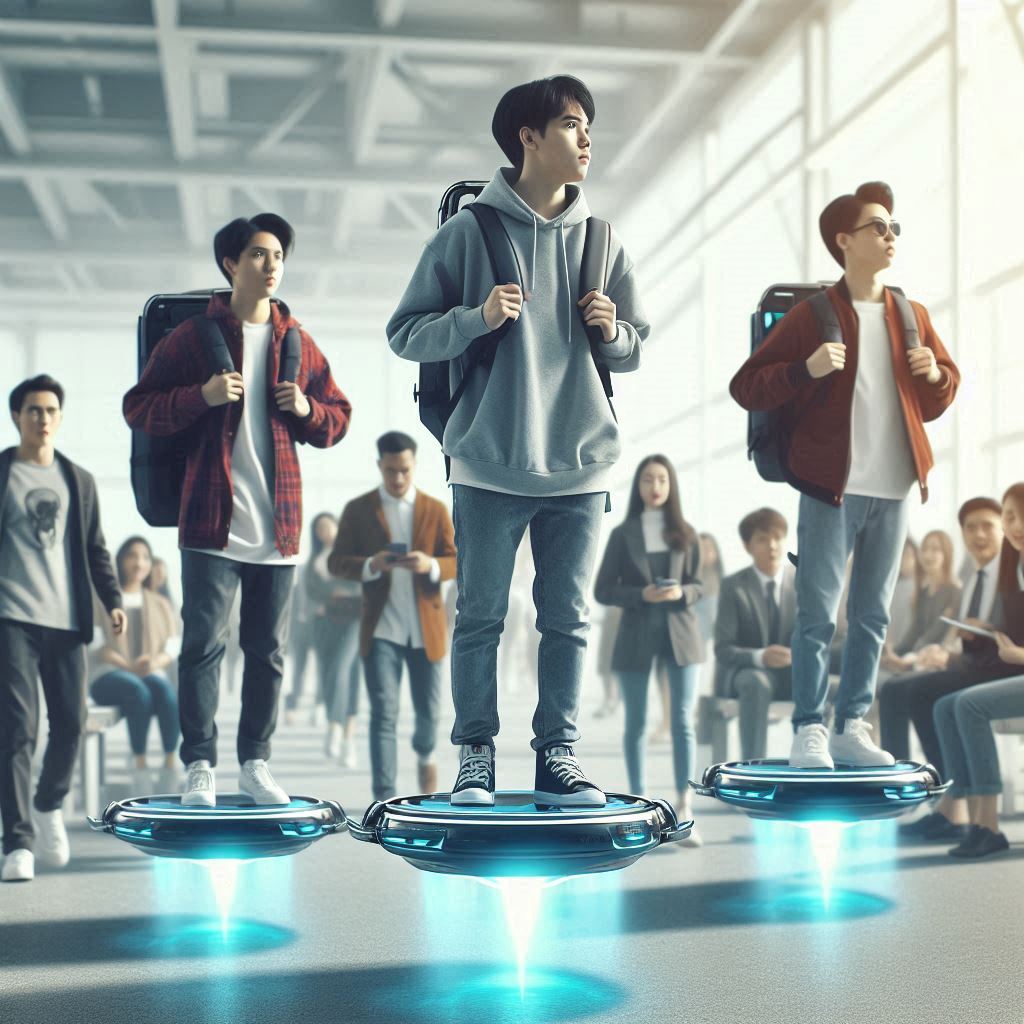 Students Using Hoverboards
